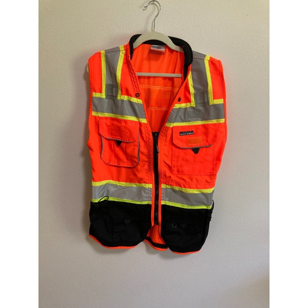 Kishigo Premium Black Series Orange Black Safety Vest Size M Medium S5003